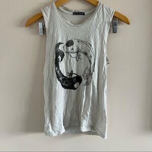 Brandy Melville | Yin Yang Koi Fish Graphic Muscle Tee (One Size)